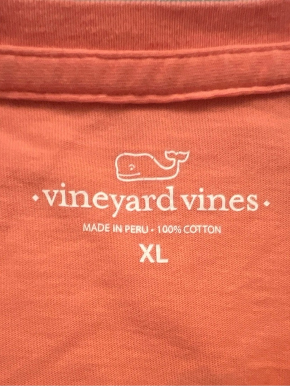 Vineyard Vines Coral Pillow Cover with Blue Patterned Whale - Picture 2 of 4